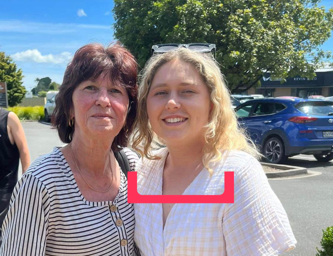 Canteen member Melanie, smiling with her mum